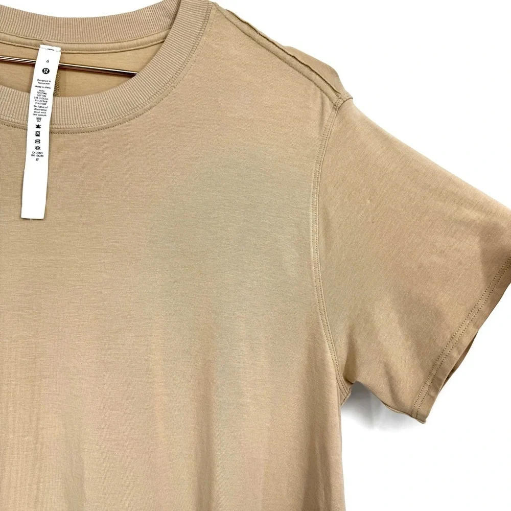 LULULEMON All Yours Tee Shirt Dress in Trench Tan Beige